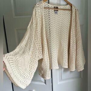 Prose 100% cotton crochet bell sleeve cardigan